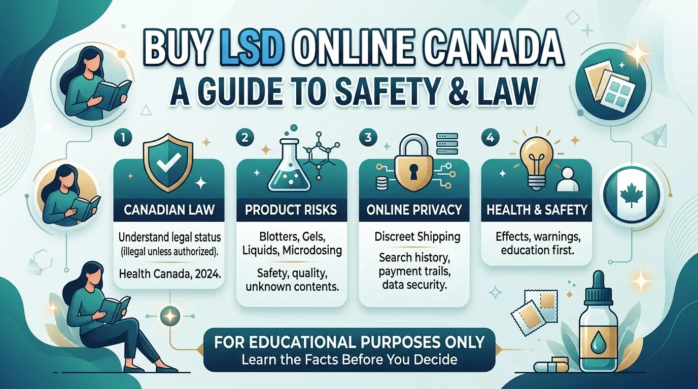 Buy LSD Online Canada educational guide infographic mapping safety risks and legal status